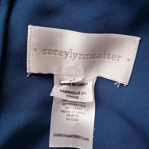 Corey Lynn Calter Anthropologie Dress Size 0 Blue Floral Wedding Guest Easter - Picture 8 of 10